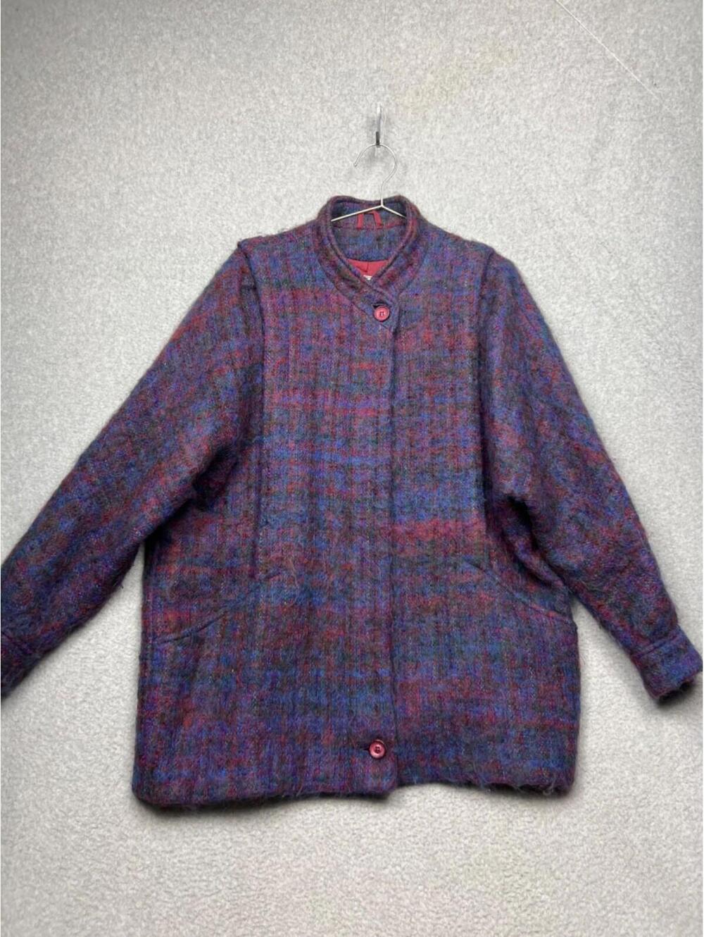 Vintage Avoca Womens Collection Wicklow Ireland Tweed Wool Oversized Coat L